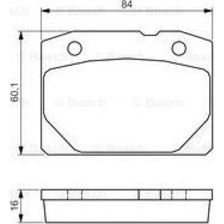 Brake pad set LADA 1200-1500, Tourism, 09.1973 - 06.1988 BOSCH 0 986 494 568