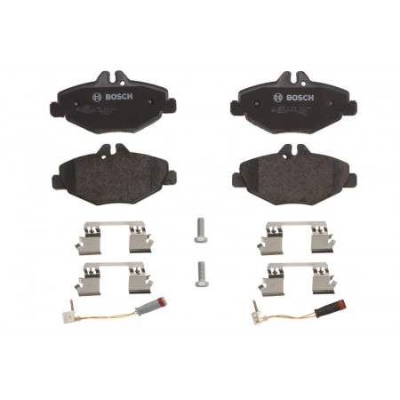 Conjunto de pastilhas de freio.freio a disco Conjunto de pastilhas de freio Dianteiro com mola com uma pastilha de amortecimento se encaixa. MERCEDES E T-MODEL S2 MERCEDES-BENZ E-CLASS (VF211), estrutura de suporte, 03.2003 - 07.2009 BOSCH 0 986 494 647