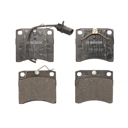 Set of brake pads.disc brake Set of brake pads Front fits. VW CALIFORNIA T4 CAMPER TRANSPORTER T4 1.9D-2.8 07.90-06.03 VW TRANSPORTER IV (70XD), Support frame, 07.1990 - 04.2003 BOSCH 0 986 494 041