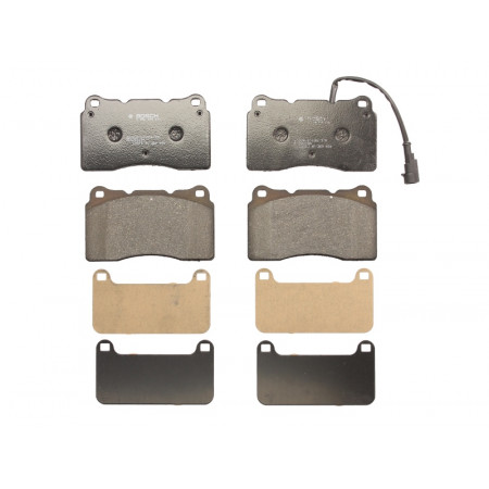 Conjunto de pastilhas de freio para freio a disco Conjunto de pastilhas de freio dianteiro com pastilha de amortecimento. ALFA ROMEO 159 166 BRERA SPIDER PARA ALFA ROMEO 166 (936_), Sedan, 09.1998 - 06.2007 BOSCH 0 986 494 131