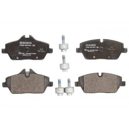 Brake pad set.disc brake pad set Front with bolt-on supplements with a damping pad fits. BMW I3 I BMW i3 (I01), Hatchback, 08.2013 - BOSCH 0 986 494 813