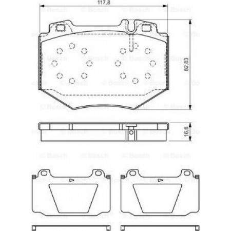 Bremsbelagsatz MERCEDES-BENZ S-KLASSE (W220), Limousine, 09.1998 - 08.2005 BOSCH 0 986 494 352