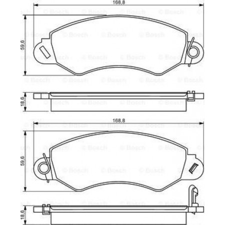 Bremsbelagsatz LDV MAXUS, Tragrahmen, 02.2005 - 12.2009 BOSCH 0 986 494 300