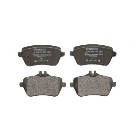 Jeu de plaquettes de frein à disque Le jeu de plaquettes de frein arrière avec plaquette d'amortissement s'adapte. MERCEDES CLA C117 S A217 S C217 S MERCEDES-BENZ CLASSE S (C217), Compartiment, 04.2014 - BOSCH 0 986 494 790