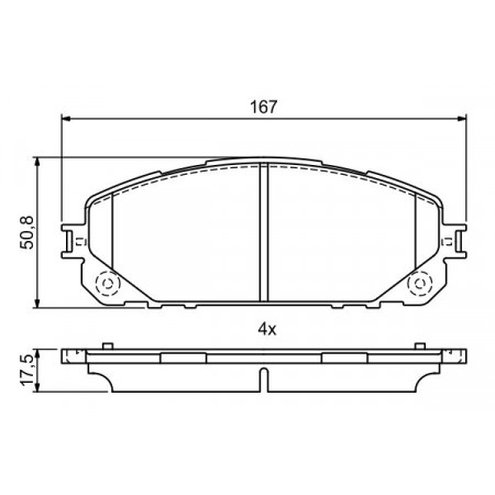 Brake pads set. disc brake Brake pads set front fits. JEEP CHEROKEE 2.0D-3.2 11.13- JEEP CHEROKEE (KL), Crossover, 06.2013 - BOSCH 0 986 495 404
