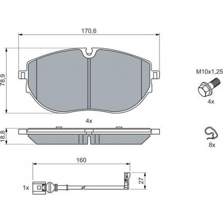 Brake pad set BOSCH 0 986 460 082