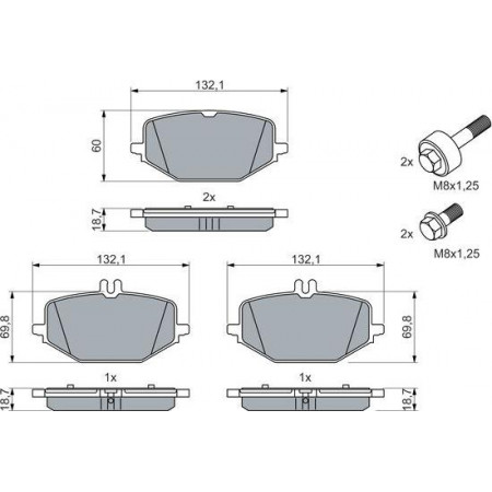Bremsbeläge-Set. Scheibenbremse. Bremsbeläge-Set hinten passend. MERCEDES G W463 GLE C167 GLE V167 GLS X167 2.0D-4.0H 01.18- BOSCH 0 986 460 023