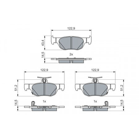 Bremsbeläge-Set. Scheibenbremse. Bremsbeläge-Set hinten passend. MAZDA 3 CX-30 MX-30 0,8H-Elektro 11,18- BOSCH 0 986 460 027