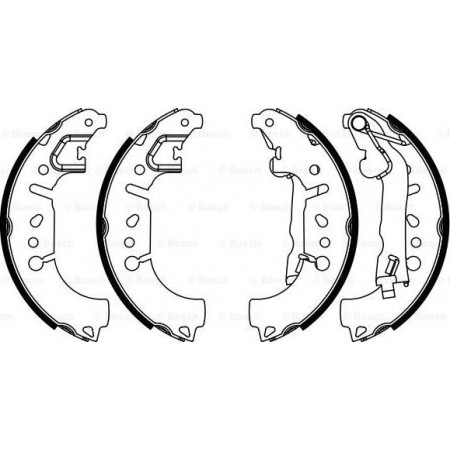 Se adapta el juego de zapatas de freno traseras. FIAT 500L FIORINO FIORINO-MINIVAN QUBO TIPO 0,9-1.6D 11,07-FIAT FIORINO IV (225 _), caja/MPV, 01,2007 - BOSCH 0 986 487 956