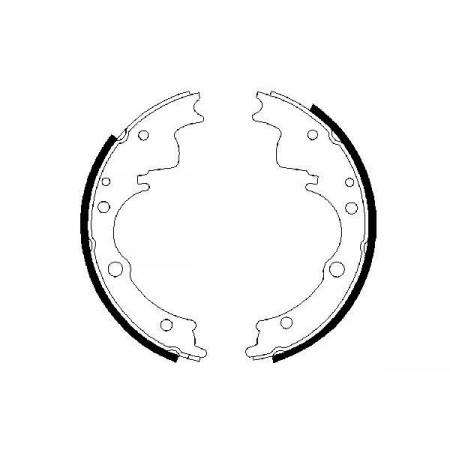 Set of rear brake shoes fits. IVECO DAILY I DAILY II ALFA ROMEO AR 8 2.4D-2.5D 01.78-08.98 IVECO DAILY II ( < DAILY / ZCFC), Support frame, 01.1989 - 05.1999 BOSCH 0 986 487 287