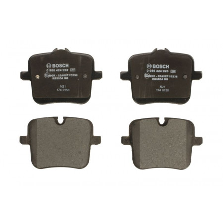 Conjunto de pastilhas de freio a disco Conjunto de pastilhas de freio traseiro se encaixa. BMW 5 G30 F90 7 G11 G12 8 G14 F91 8 G15 F92 8 GRAN COUPE G1 BMW X6 (G06, F96), 08.2019 - BOSCH 0 986 424 923