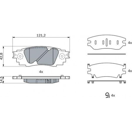 Juego de pastillas de freno TOYOTA RAV 4 V (_A5_, _H5_), 12.2018 - BOSCH 0 986 424 927