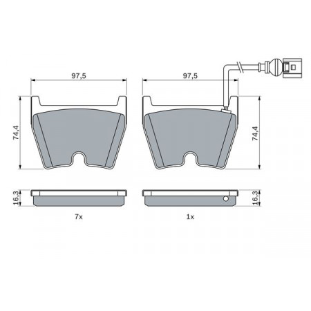 Conjunto de pastilhas de freio.freio a disco Conjunto de pastilhas de freio Ajustes dianteiros. AUDI A3 A4 B9 A5 TT 2.5-2.9 03.15- AUDI A3 (8VS, 8VM), Limusine, 05.2013 - BOSCH 0 986 424 613