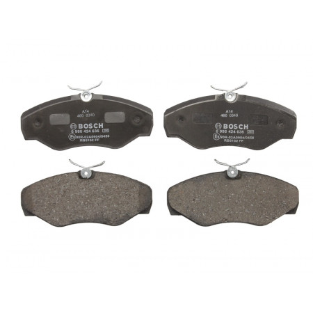 Conjunto de pastilhas de freio.freio a disco Conjunto de pastilhas de freio Ajustes dianteiros. NISSAN PRIMASTAR OPEL VIVARO A RENAULT ESPACE III TRAFIC II RENAULT AVANTIME (DE0_), Van, 09.2001 - 05.2003 BOSCH 0 986 424 636