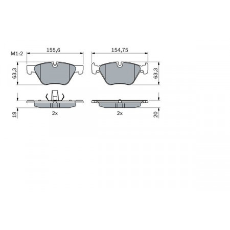 Set of brake pads.disc brake Set of brake pads Front fits. BMW 5 F10 5 F11 1.6-3.0H 06.09-02.17 BMW 5 - VI (F10), Sedan, 01.2009 - 10.2016 BOSCH 0 986 424 620