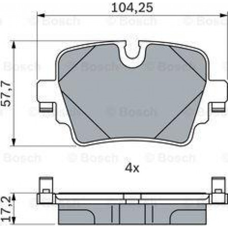 Conjunto de pastilhas de freio a disco Conjunto de pastilhas de freio traseiro se encaixa. JAGUAR XJ 2.0-3.0-3.0D 10.09- JAGUAR F-TYPE (X152), Conversível, 10.2012 - BOSCH 0 986 424 623