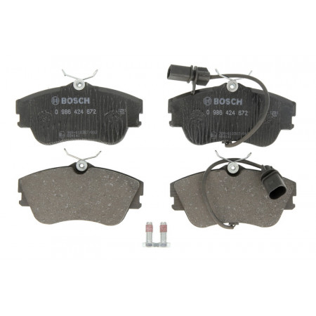 Set of brake pads.disc brake Set of brake pads Front fits. VW CALIFORNIA T4 CAMPER TRANSPORTER T4 1.9D-2.8 07.90-06.03 VW TRANSPORTER IV (70XD), Support frame, 07.1990 - 04.2003 BOSCH 0 986 424 672