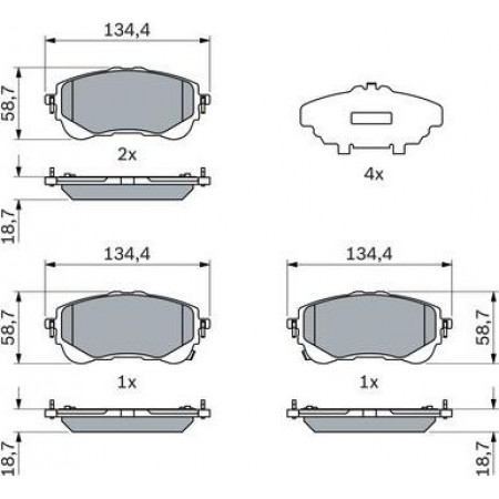 Set placute frana.frana disc Set placute frana Fata cu instructiuni de montare cu un tampon de amortizare se potriveste. SUZUKI TOYOTA COROLLA (_E21_), Turism, 02.2019 - BOSCH 0 986 424 898