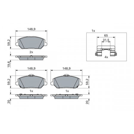 Set remblokken.schijfrem Set remblokken Voor past. HYUNDAI I30 KIA CEED PROCEED XCEED 1.0-2.0 11.16- KIA CEED (CD), Hatchback Van, 03.2018 - BOSCH 0 986 424 862