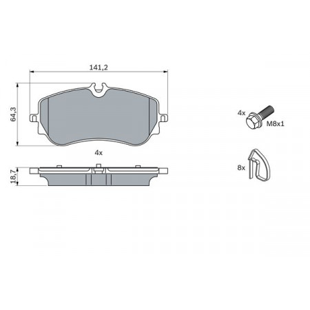 Set placute frana.frana disc Set placute frana Spate se potriveste. VW AMAROK CRAFTER GRAND CALIFORNIA CAMPER 2.0-Electric 12.1 VW CRAFTER (SY_, SX_), Van, 09.2016 - BOSCH 0 986 424 875