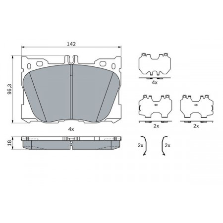 Set of brake pads.disc brake Set of brake pads Front fits. MERCEDES C A205 C C205 C T-MODEL S205 C W205 CLS C257 E A238 MERCEDES-BENZ C-CLASS (W205), Sedan, 07.2013 - BOSCH 0 986 424 335