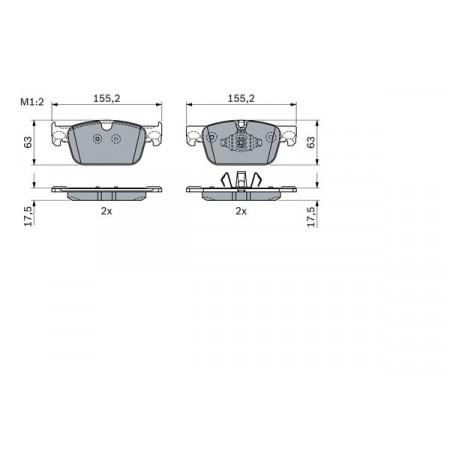 Set of brake pads.disc brake Set of brake pads Front fits. VOLVO S60 III S90 II V60 II V90 II XC60 II 2.0-2.0H 03.16- VOLVO V90 II (235, 236), Touring, 03.2016 - BOSCH 0 986 424 333