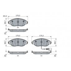 Brake pad set AUDI A3 III (8VA, 8VF), Sportback, 09.2012 - BOSCH 0 986 424 285