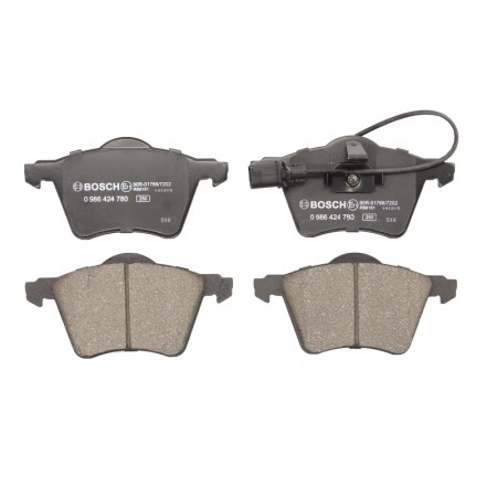 Bremsbelagsatz.Scheibenbremse. Belagsatz Bremse vorne mit Schloss mit passendem Dämpfungsbelag. FORD GALAXY I GALAXY MK I VW TRANSPORTER IV (70A, 70H, 7DA, 7DH), Van, 07.1990 - 04.2003 BOSCH 0 986 424 780