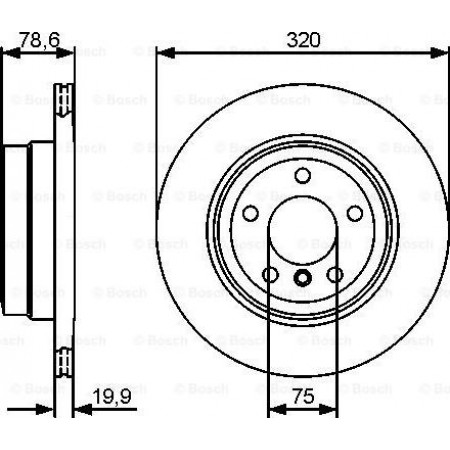 Disco freno BMW X6 (E71, E72), Crossover, 06.2007 - 07.2014 BOSCH 0 986 479 442