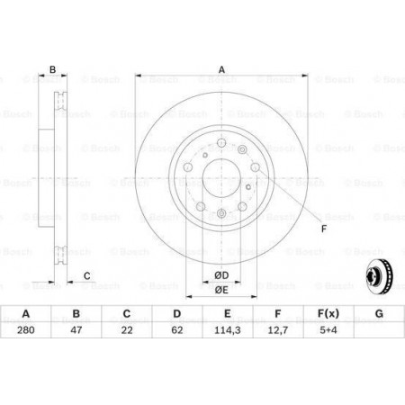 Disco freno FIAT SEDICI (FY_), Crossover, 06.2006 - 10.2014 BOSCH 0 986 479 403