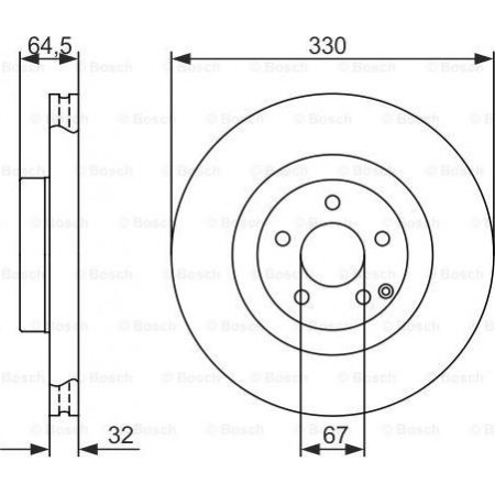 Bremsscheibe MERCEDES-BENZ E-KLASSE T-Modell (S211), Touring, 02.2003 - 07.2009 BOSCH 0 986 479 415