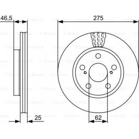 Disco freno TOYOTA RAV 4 III (_A3_), Crossover, 06.2005 - 08.2014 BOSCH 0 986 479 428