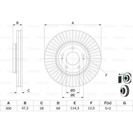 Disco freno HYUNDAI i30 (FD), Hatchback, 10.2007 - 05.2012 BOSCH 0 986 479 C51