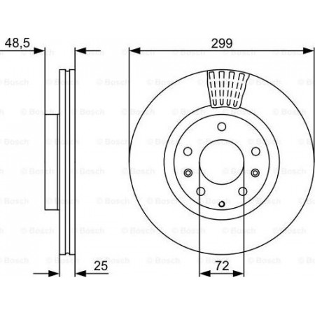 Disco de freno MAZDA 6 (GH), Touring, 12.2007 - 07.2013 BOSCH 0 986 479 C74
