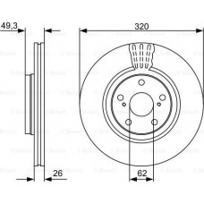 Disco de freno TOYOTA VERSO (_R2_), Furgón, 04.2009 - 08.2018 BOSCH 0 986 479 562