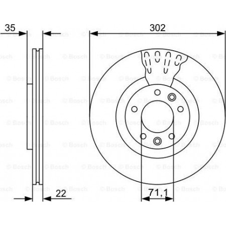 Disco freno CITROEN C6 (TD_), Berlina, 09.2005 - 12.2012 BOSCH 0 986 479 500