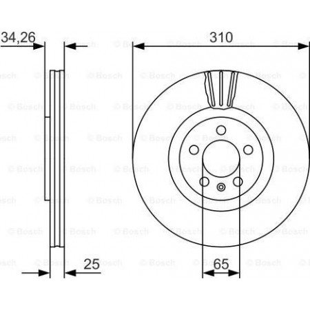 Disco freno AUDI A1 (8XA, 8XF), Sportback, 09.2011 - 10.2018 BOSCH 0 986 479 642