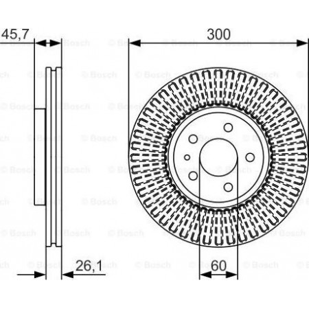 Brake disc BUICK ENCORE, Crossover, 09.2012 - BOSCH 0 986 479 666