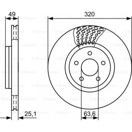 Bremsscheibe FORD FOCUS II (DA_, HCP, DP), Schrägheck, 07.2004 - 09.2013 BOSCH 0 986 479 660