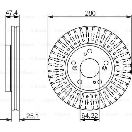 Disco freno HONDA ACCORD VI Aerodeck (CF), Turismo, 07.1997 - 09.2005 BOSCH 0 986 479 625