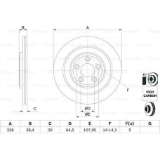 Disco freno JAGUAR XF SPORTBRAKE (X260), Touring, 07.2017 - BOSCH 0 986 479 628