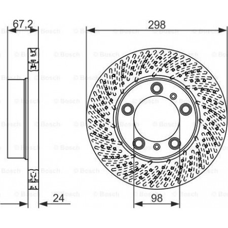 Remschijf PORSCHE BOXSTER (987), Cabriolet, 06.2004 - 12.2013 BOSCH 0 986 479 674