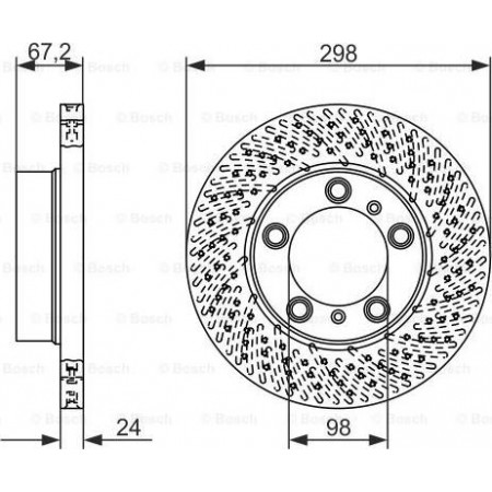 Remschijf PORSCHE CAYMAN (987), Compartiment, 11.2005 - 12.2013 BOSCH 0 986 479 675