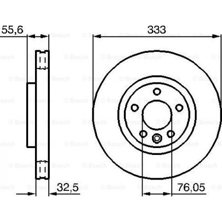Disco de freio dianteiro direito-esquerdo se encaixa. VW CALIFORNIA T5 CAMPER MULTIVAN T5 TRANSPORTER T5 1.9D-3.2 04.03-08.15 VW TRANSPORTER V (7JD, 7JE, 7JL, 7JY, 7JZ, 7FD), estrutura de suporte, 04.2003 - 08.2015 BOSCH 0 986 479 096
