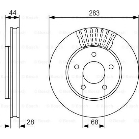 Disco freno anteriore destro-sinistro adatto. NISSAN LEAF NV200 NV200 - EVALIA Elettrico 11.10- NISSAN LEAF (ZE1_), Liftback, 08.2017 - BOSCH 0 986 479 091