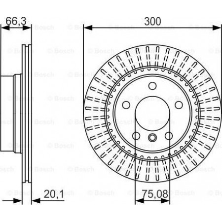 Brake disc BMW 3 Touring VI (F31), Touring, 07.2012 - 06.2019 BOSCH 0 986 479 044