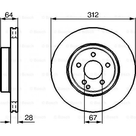 Bremsscheibe MERCEDES-BENZ E-KLASSE T-Modell (S211), Touring, 02.2003 - 07.2009 BOSCH 0 986 479 040