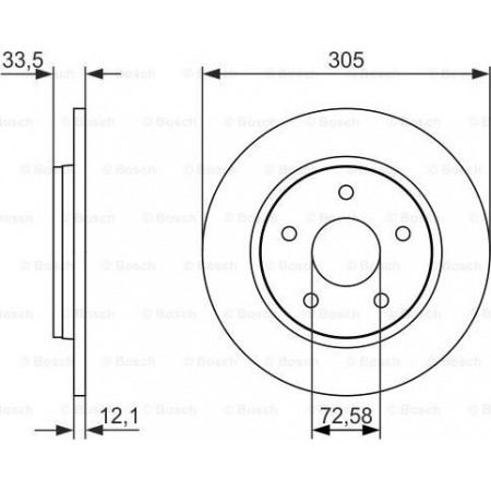 Disco freno DODGE GRAND CARAVAN, Mini Cargo Van, 09.2007 - BOSCH 0 986 479 050