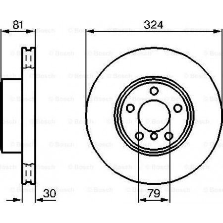 Brake disc BMW 7 - IV (E65, E66, E67), Sedan, 07.2001 - 12.2009 BOSCH 0 986 479 002