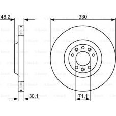Disco de freno PEUGEOT 308 SW II (LC_, LJ_, LR_, LX_, L4_), Touring, 03.2014 - BOSCH 0 986 479 192